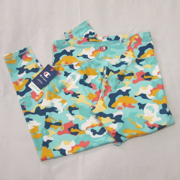 💗 CHAMPION AUTHENTIC ABSTRACT CAMO MULTI-COLOR LEGGINGS – L - Picture 4 of 13